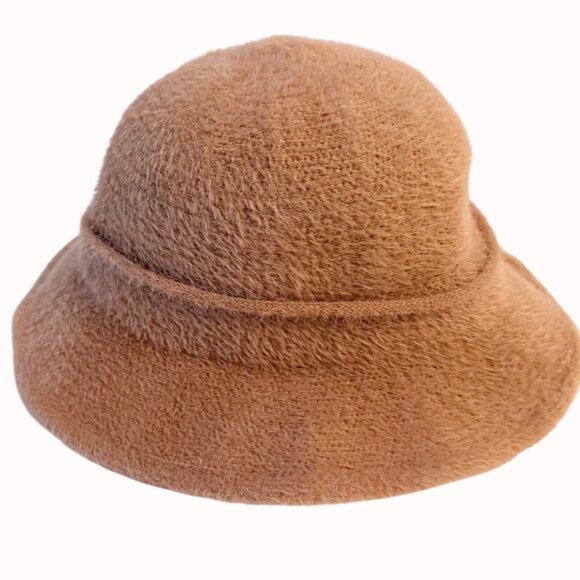 Soft Fuzzy Bucket Hat Bow Detail Carmel Brown Arianna By Howards Fall Fashion St - Picture 4 of 14
